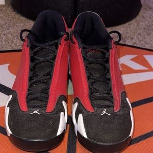Jordan’s 14, color:red